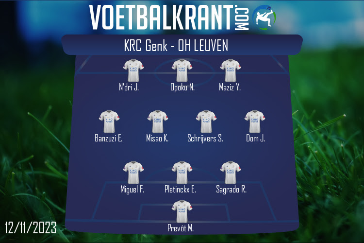 Opstelling OH Leuven | KRC Genk - OH Leuven (12/11/2023)