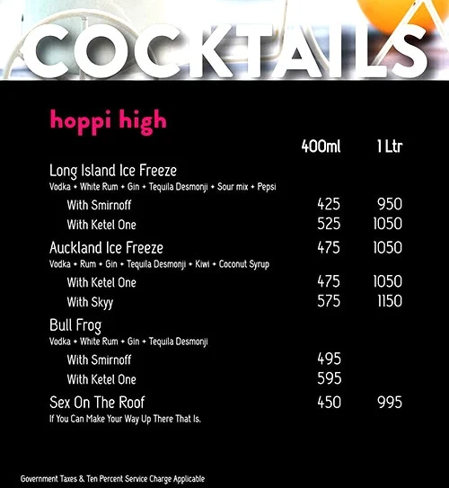 Hoppipola menu 