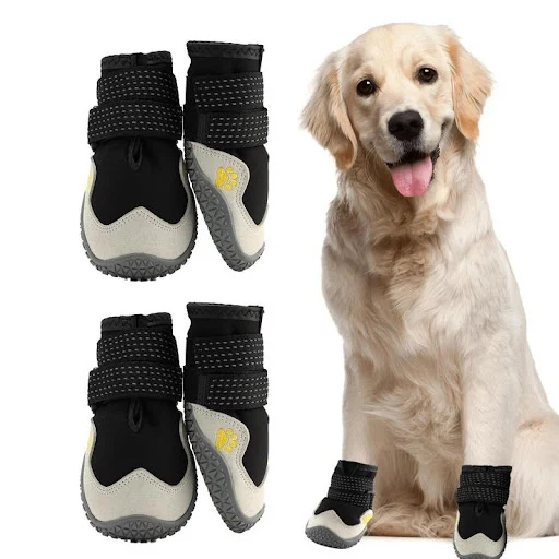 Dog Booties Non-Slip Dogs Boots 4PCS Waterproof Dog Booties Paw Protector For Summer Hot Pavement Winter Snowy Day Outdo