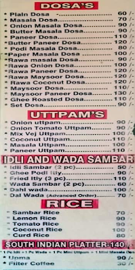 Pillaiyarappa South Indian Corner menu 1