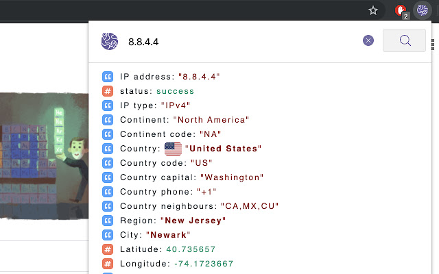 IP Location Lookup chrome extension