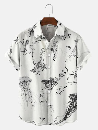 Title 5, Mens Hawaiian Shirt 3D Light Color Short Sleev...