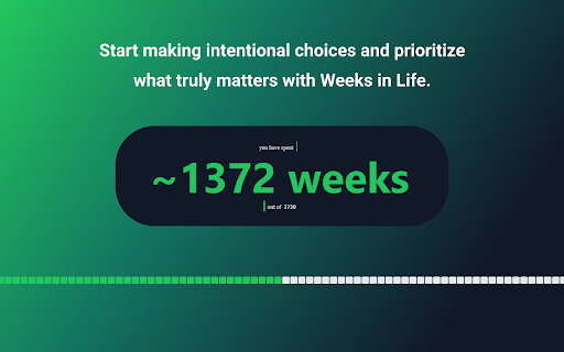 Weeks in a life