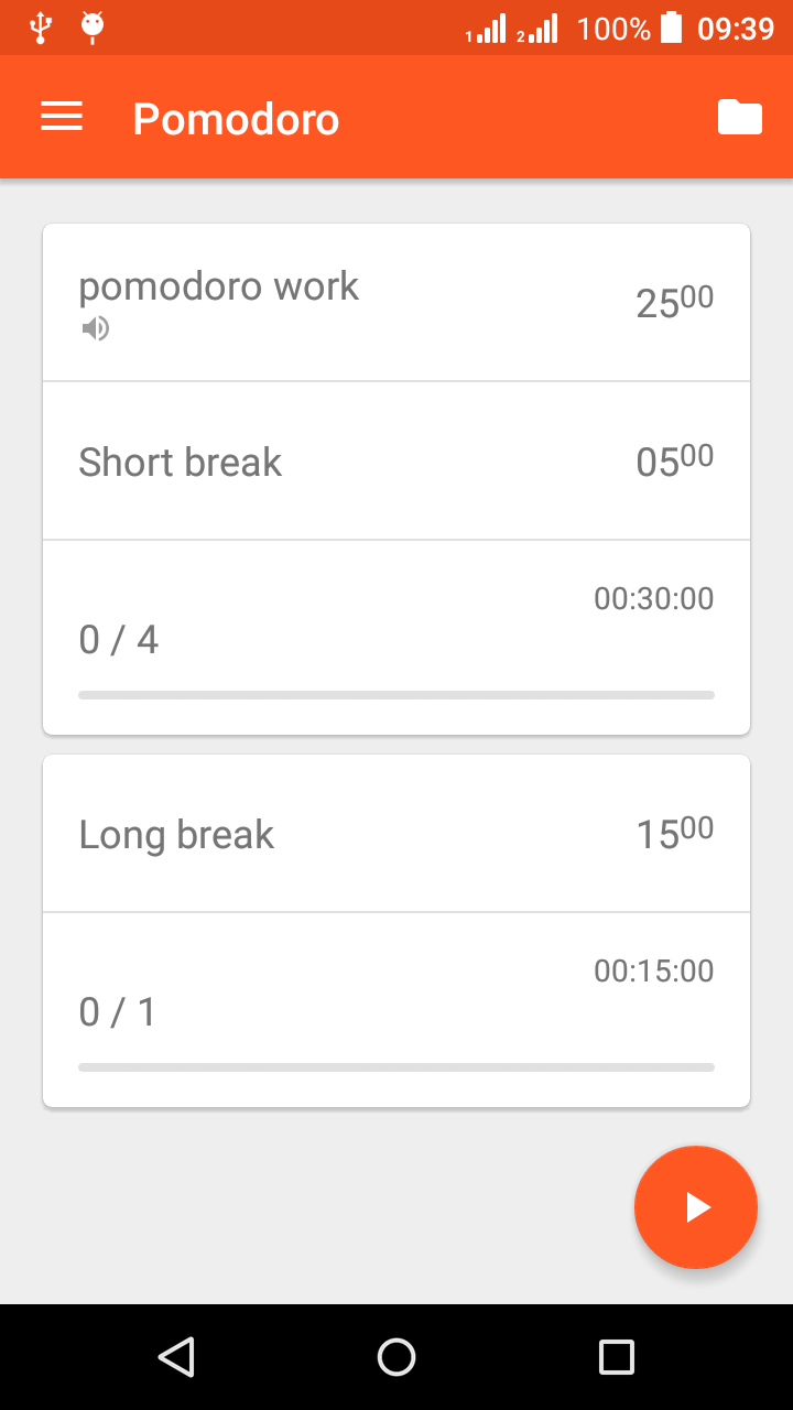 Interval Timer Screen 1