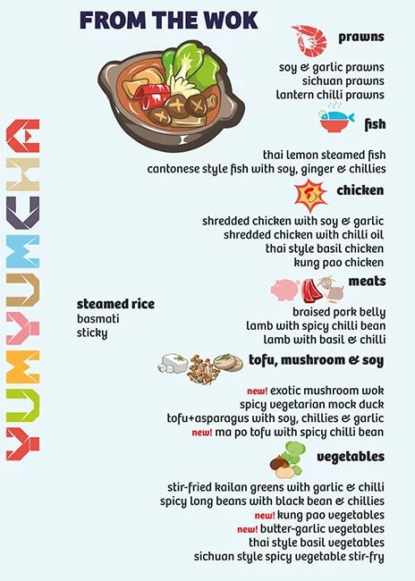 Yum Yum Cha menu 