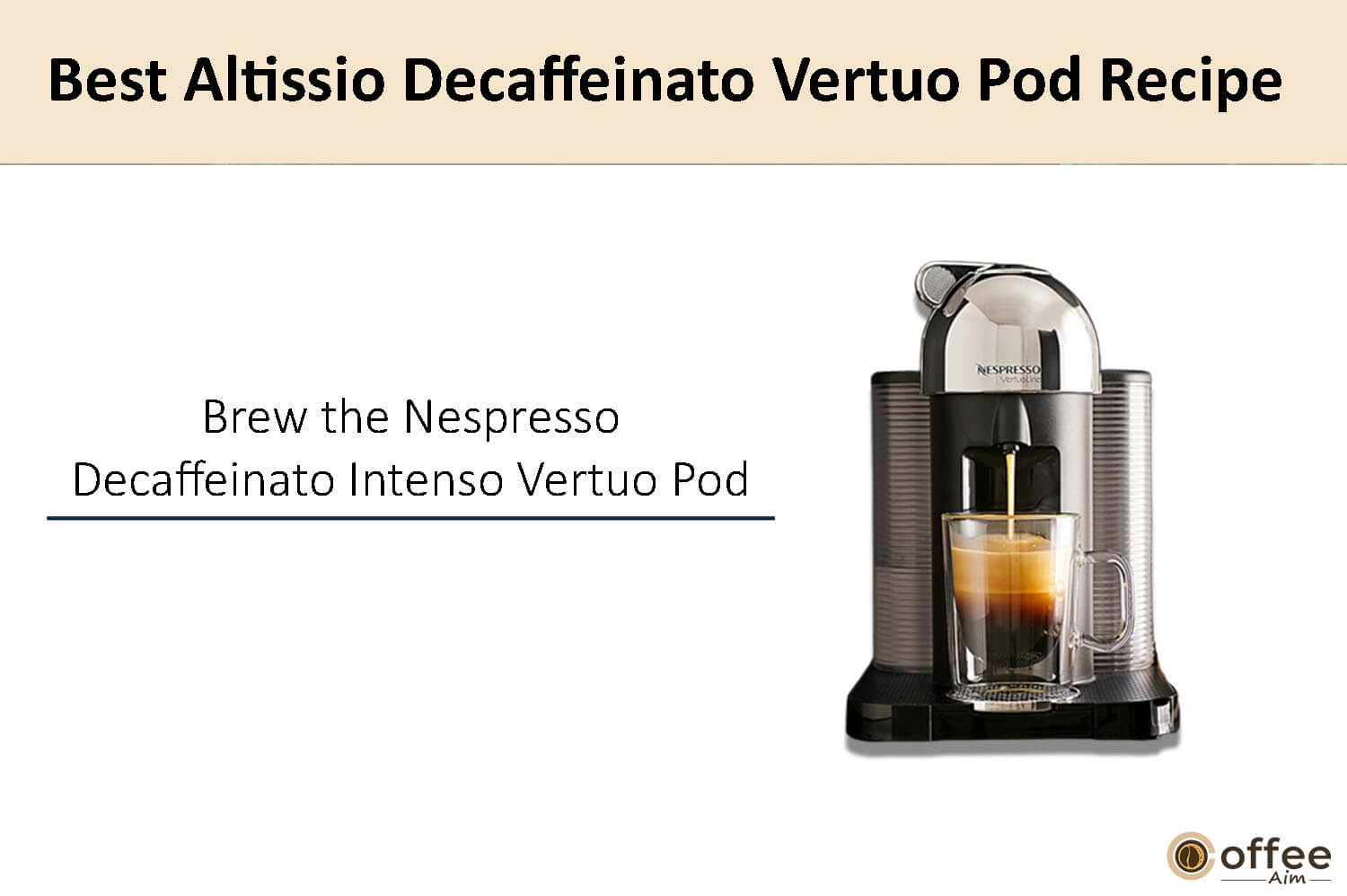 In this image, I clarify the preparation instructions for crafting the finest Altissio Decaffeinato Nespresso Vertuo coffee pod.