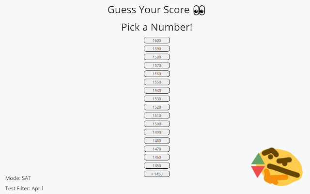 Score Guessing Game chrome extension