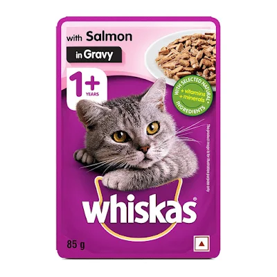 Whiskas Wet Cat Food - Salmon In Gravy, For Adult Cats, +1 Year - 85 gm