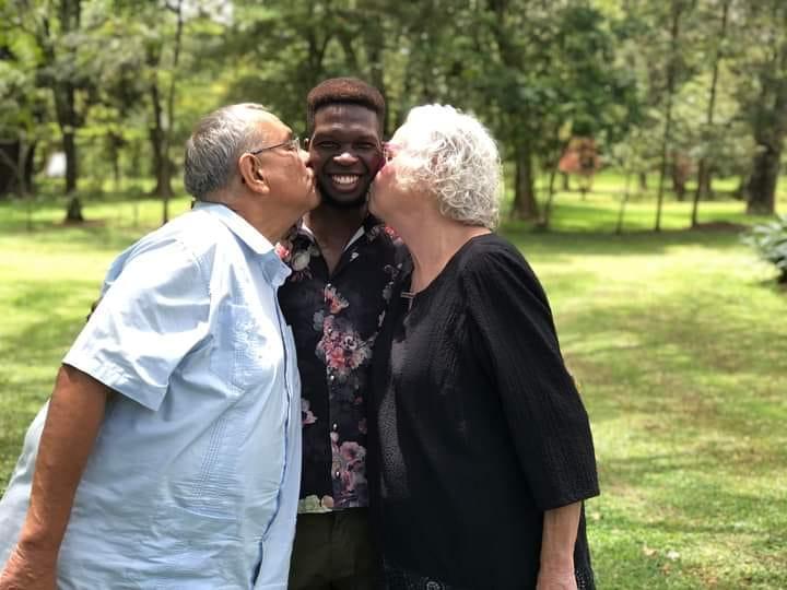 Edwin Chiloba and his parents, Peter and Donna Pfaltzgraff