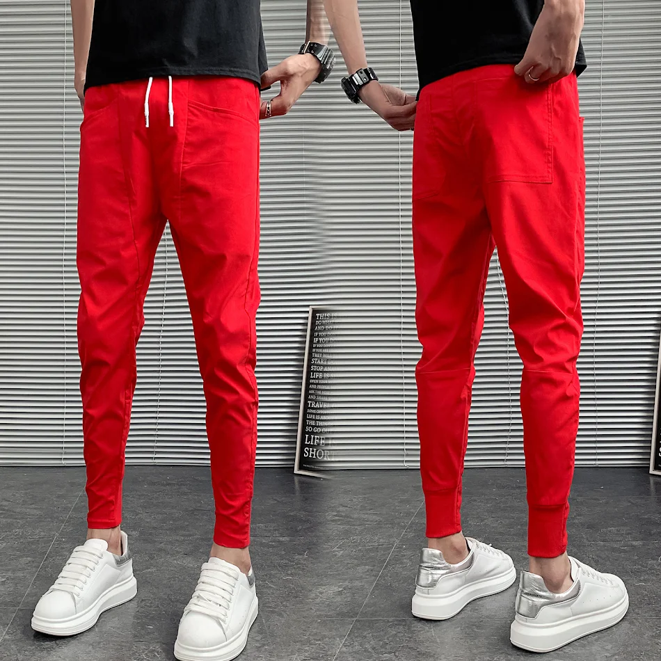 Męskie Spodnie Harlan Slim Jednokolorowe Dopasowany Krój Elegancki Wygląd Codzienna Wygoda Uniwersalne Spodnie Solidny Kolor Nowoczesny Design
