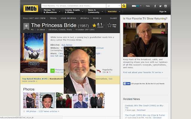 IMDB - Big images on hover