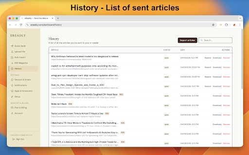 eReadly - Send the web to your e-reader screenshot 4
