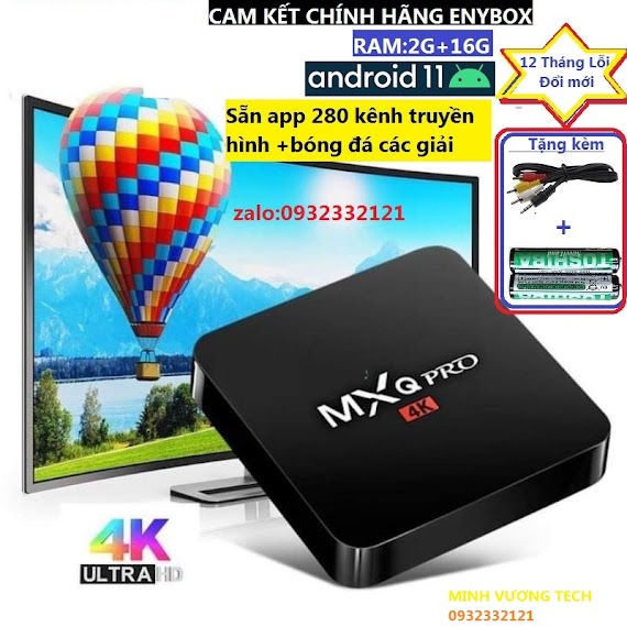 Android Tv Box Mxq Pro 4K Android:11. Đã Cài Sãn Xem Truyền Hình Trên 280 Kênh Youtube Vv Tặng Pin+Dây Av