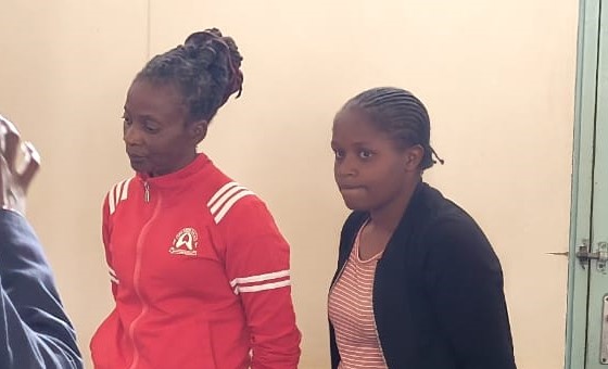 SUSPECTS: Everlyn Wanza Katumbu and Faith Nthemba in Machakos High Court on October 26, 2023.