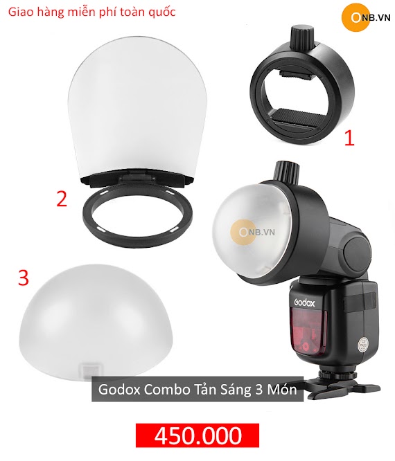 Combo 3 Món Tản Sáng Godox Ak - R11 R12 Và Ngàm Gắn