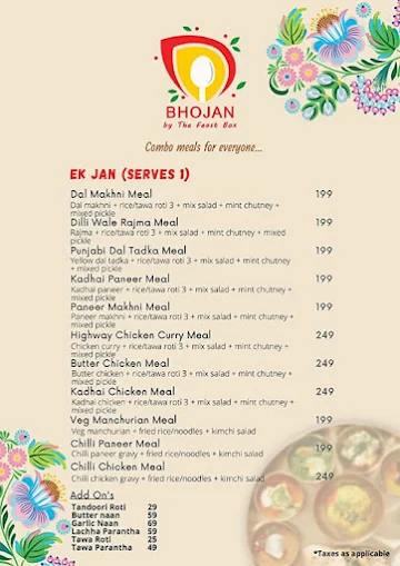 Bhojan By The Feast Box menu 