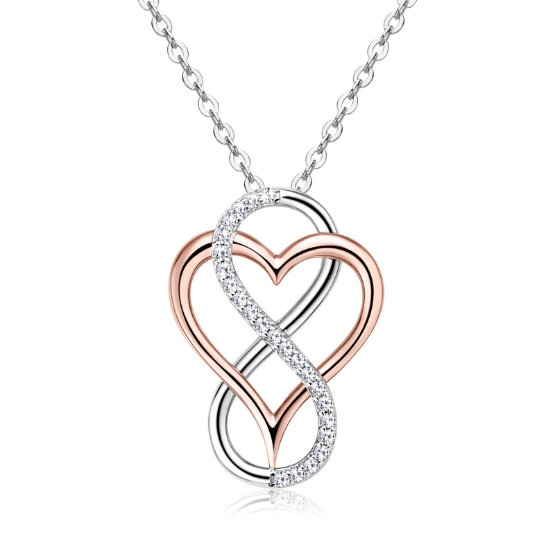 Sierlijke en modieuze hartvormige diamanten ketting. Een perfect liefdescadeau voor dames. Schitterende glans, uniek design en elegantie voor haar.