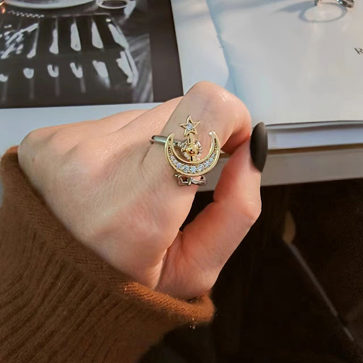 Title 2, Star Moon Spinning Ring For Women to Prevent An...