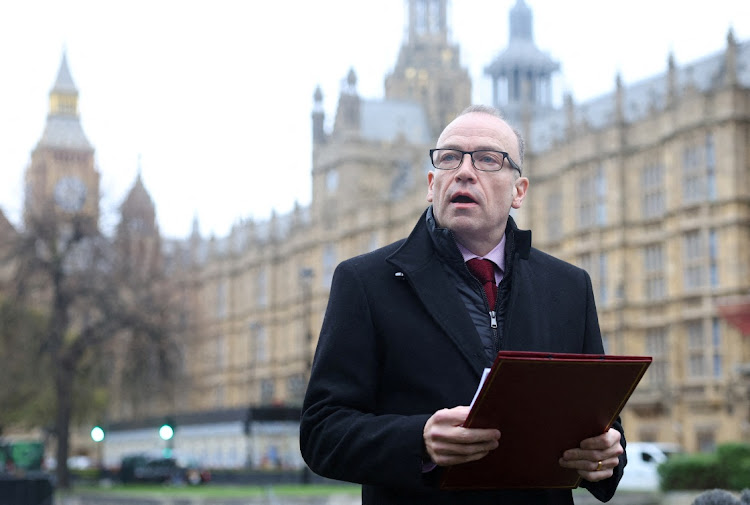 British Northern Ireland secretary Chris Heaton-Harris delivers a statement in London, Britain, January 30 2024. Picture: TOBY MELVILLE/REUTERS