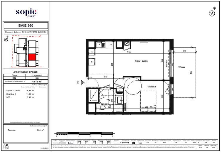 Vente appartement 1 pièce 43 m² à Saint-Pierre-Quiberon (56510), 265 000 €