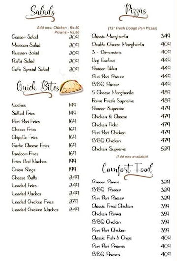 Bekal Cafe menu 