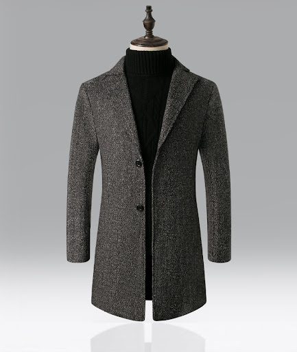 Title 5, Mens Snowflake Trench Coat, Mid-length Woolen ...