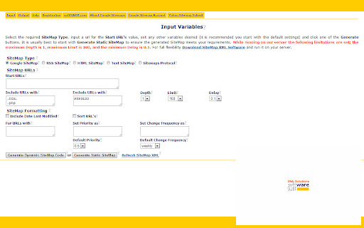 SiteMap XML Dynamic SiteMap Generator