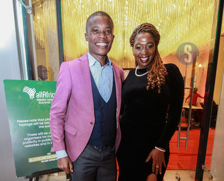 Be The Leader Founder Cavin Opondo and LNC Managing Director Claire Osoro during the AllAfrica Gala Dinner and Excellence Award Ceremony at Glee Hotel in Runda, Nairobi on May 9, 2024