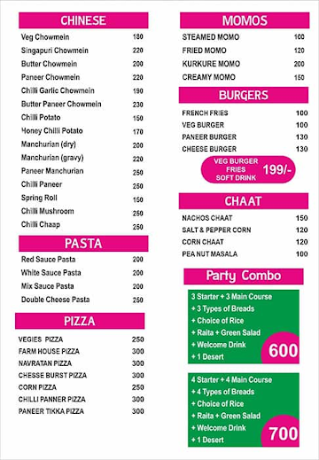 Chutney Pyaz menu 