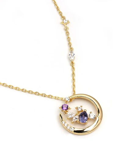 Romantische Cordieriet Tuin Ketting - 2