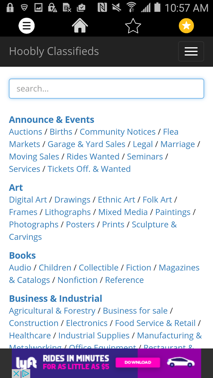 Hoobly Classifieds Screen 1