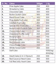 Garg Bakery menu 2