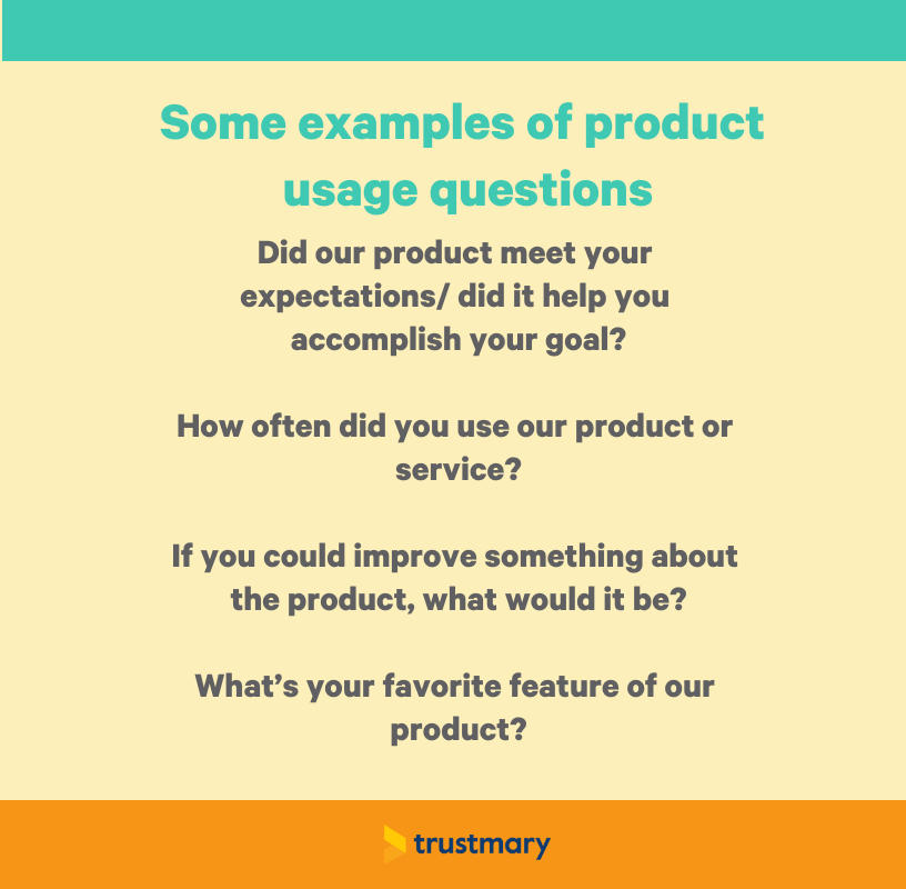 product usage questions examples