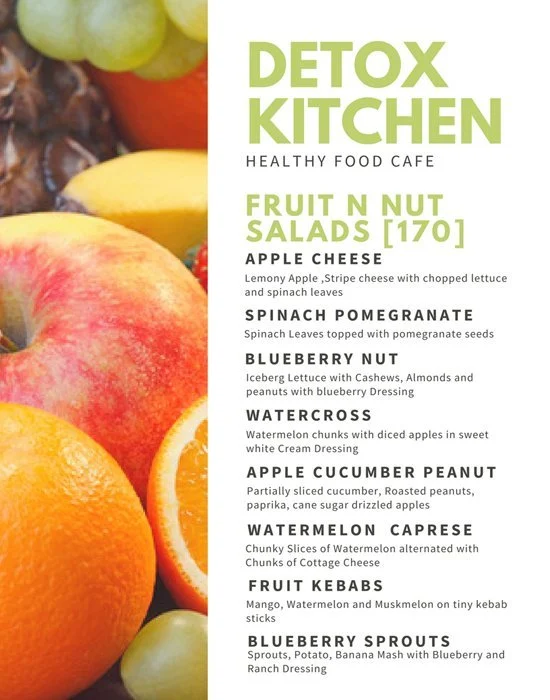 Detox Kitchen menu 