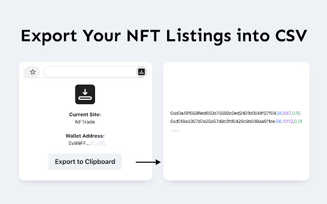 Export My NFT Listings chrome extension