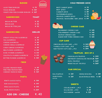 PAM CAFÉ menu 