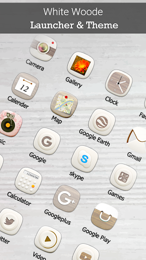 White Wooden Launcher Theme