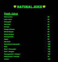 Natural Juice menu 2