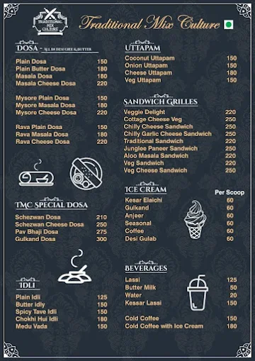 Traditional Food Court menu 