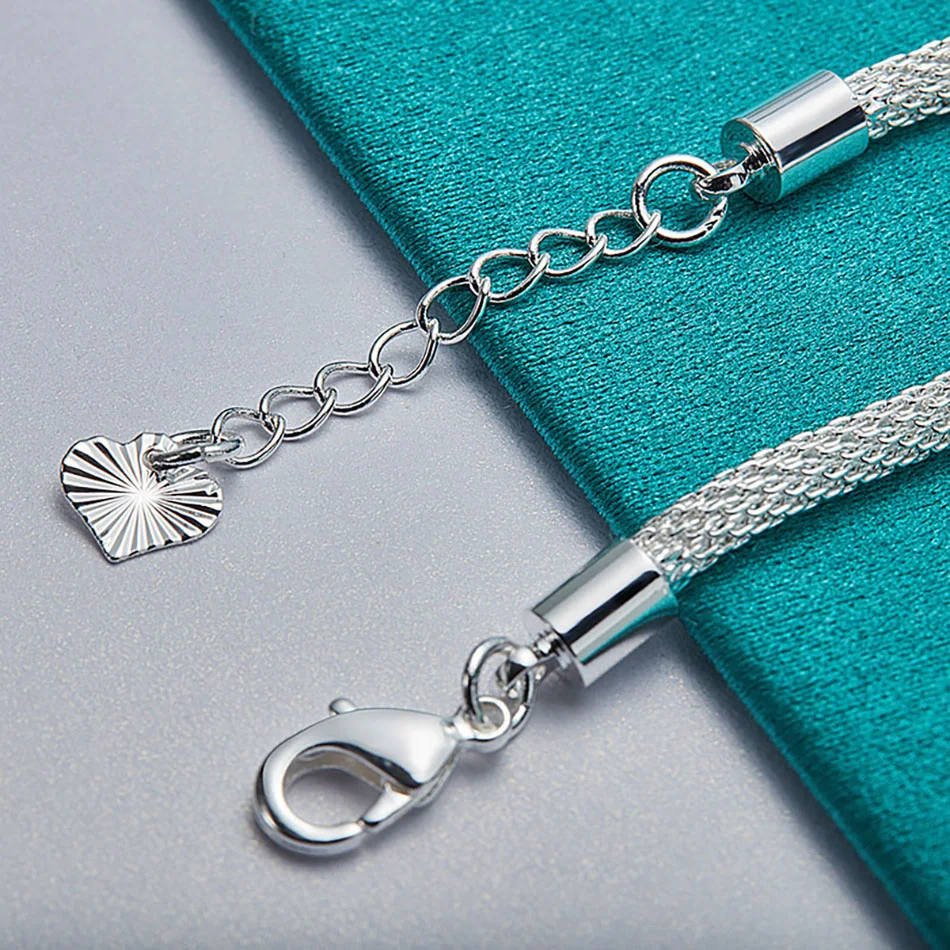 Silver Jewelry Hollow Fine Mesh Hanging Leaf Bracelet. A delicate and elegant bracelet that adds a touch of nature and s