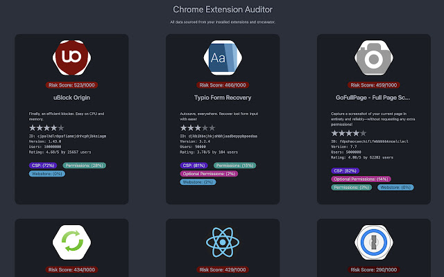 Chrome Extension Auditor chrome extension