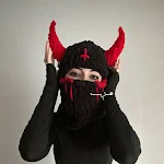 Red vertical bar devil horn