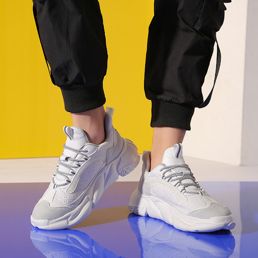 Title 4, Mens Running Shoes Summer Thick-soled Mesh Sne...