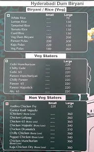 Hyderabadi Dum Biryani menu 1