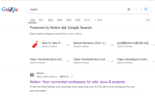 Notion && Google Search