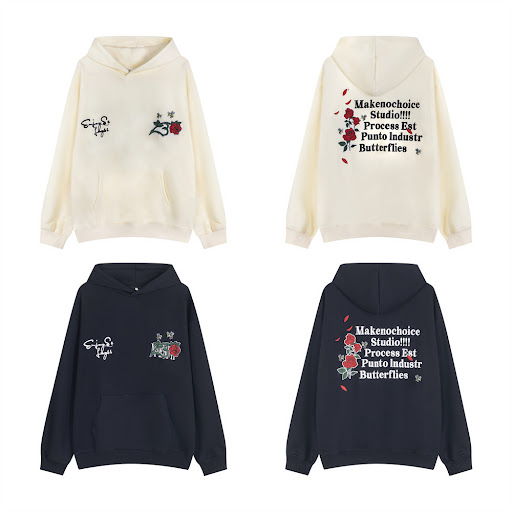 Title 11, Rose Letter Embroidered Hooded Bathroom Robe, s...