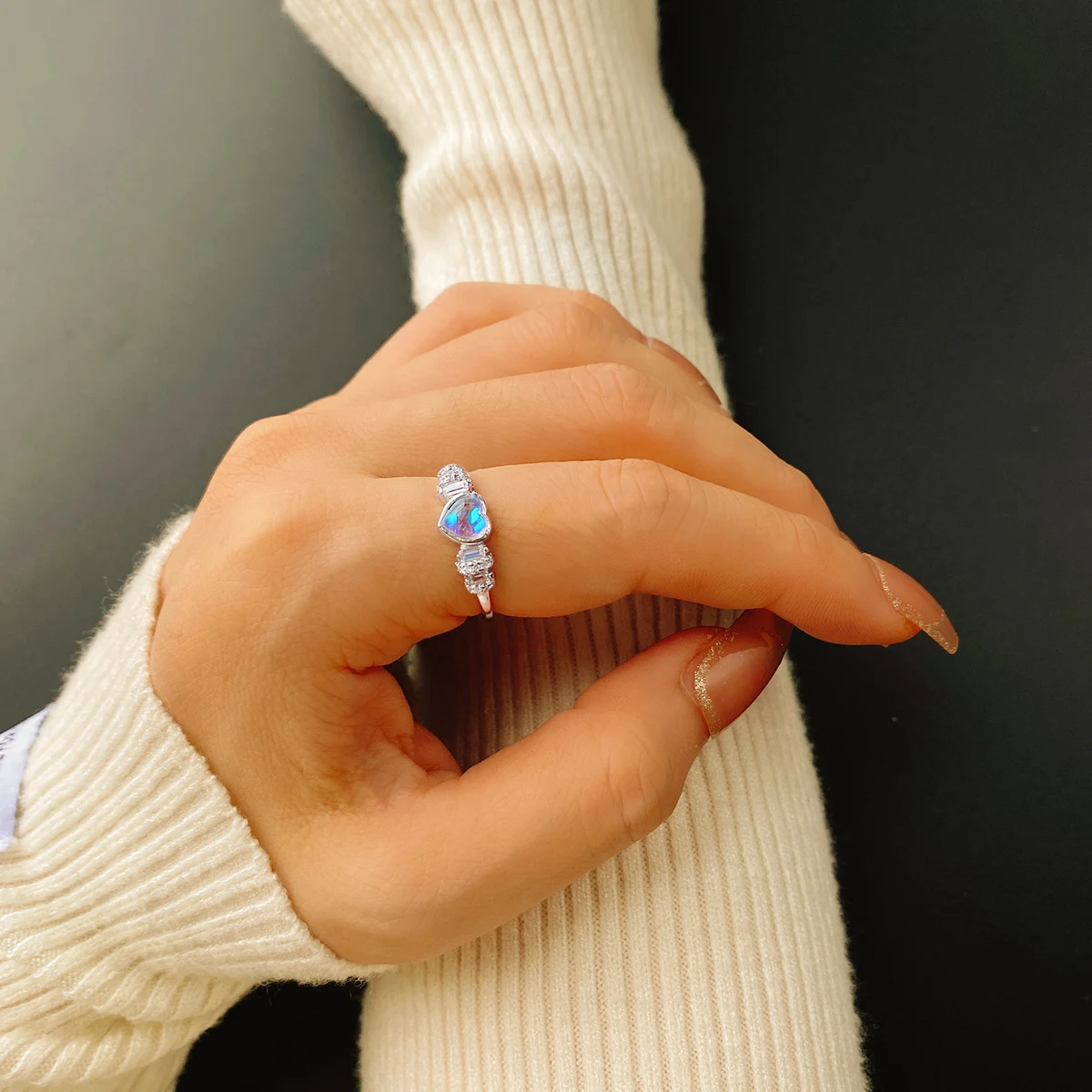 Title 2, Hartvormige ring voor dames van S925 sterling z...