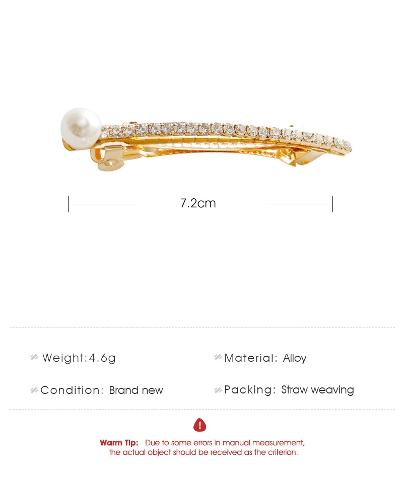 Horquilla Diamante Temperamento Fila Única Borde Diamante Clip Peinado Elegante y Sofisticado Para Cualquier Ocasión.