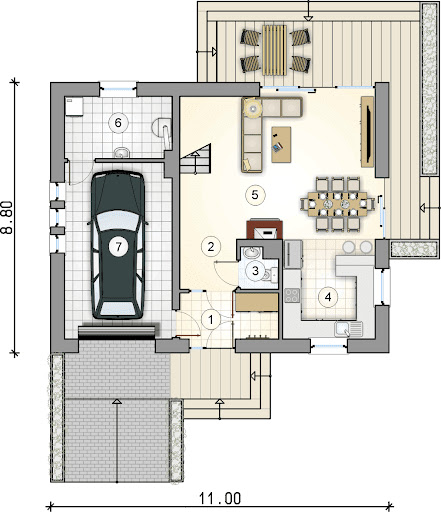 Compact House IV - Rzut parteru