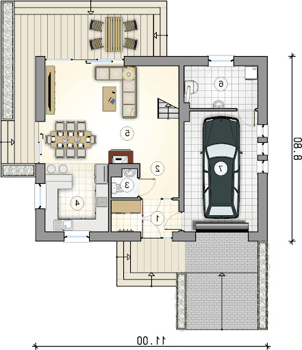 Compact House IV - Rzut parteru